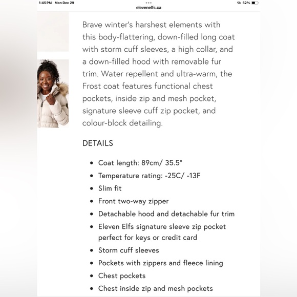 Luxurious Eleven Elfs Down Filled Pink Parka with Real Fox Fur Hood. Made in 🇨🇦🍁 - Picture 4 of 10